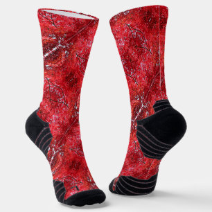 Chaussette Carrelage de l'érable rouge brillant