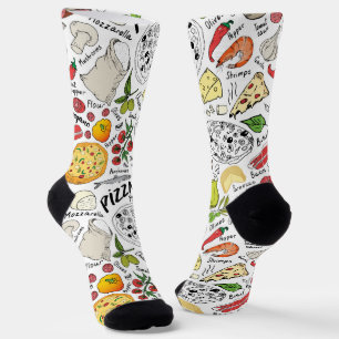 Chaussette carrelage italien mignon amateurs de pizza