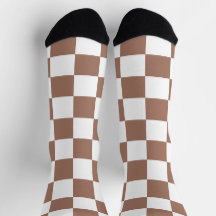 Carrés Checker mocha brun blanc géométrique rétro