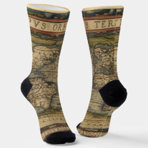 Chaussette Carte du monde vintage Atlas Conception historique