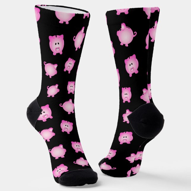 Chaussette Cartographie rose Cochon Piggybank caisse (Angulaire)