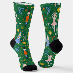 Chaussette Casse-Noisette de Noël en vert pour une ambiance f