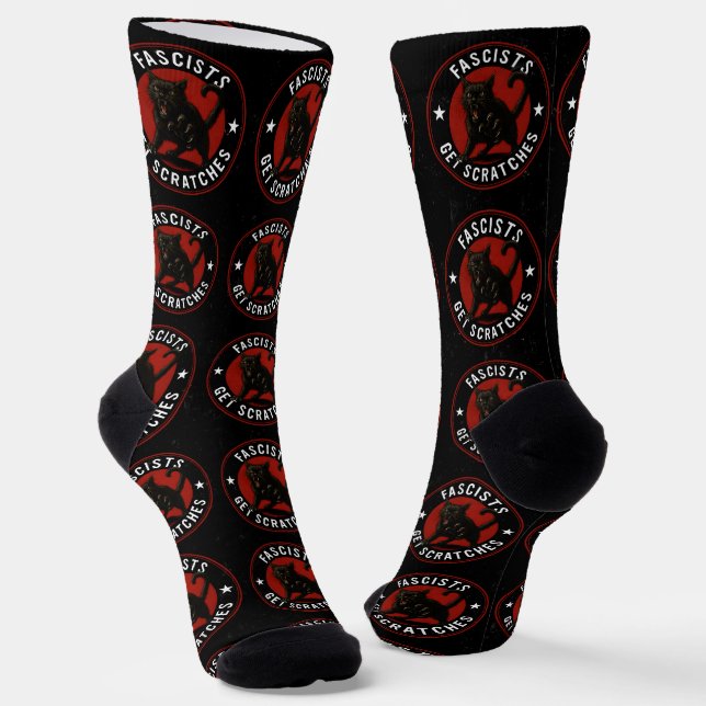 Chaussette Cats Against Fascists (Angulaire)