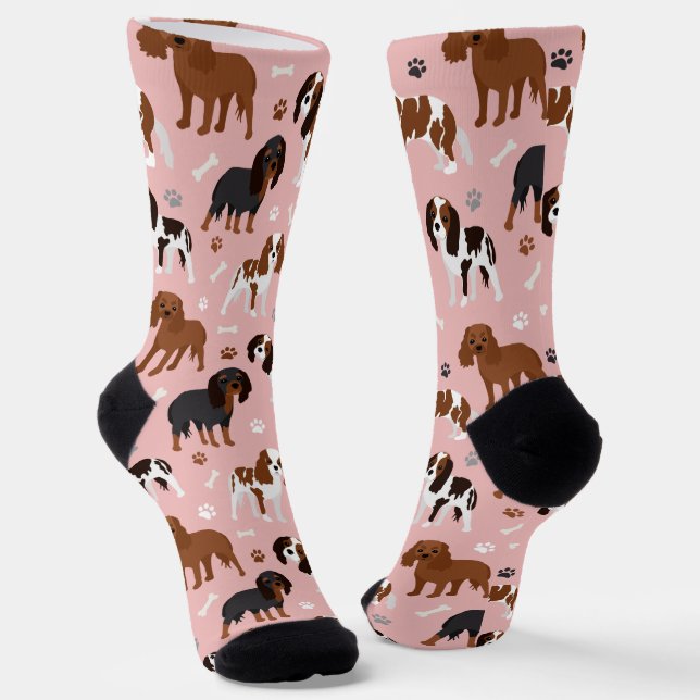 Chaussette Cavalier King Charles Spaniel Paws and Bones Socks (Angulaire)