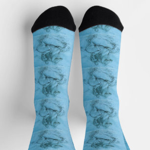 Chaussette Cavalier sur un cheval cabré Léonard de Vinci