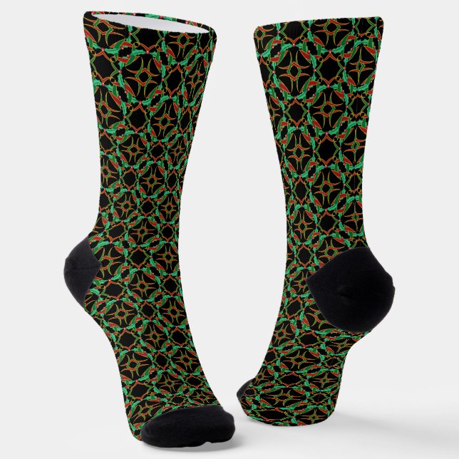 Chaussette Celtic Christmas Holly Motif Wreath (Angulaire)