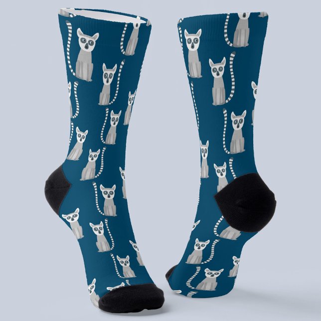 Chaussette Cercler Lemur (Fun ring tailed lemur socks for animal and wildlife lovers)