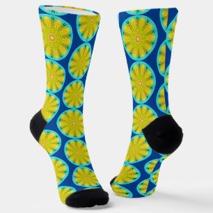 Chaussette Cercles de fleurs Mandala Art Chaussettes amusante