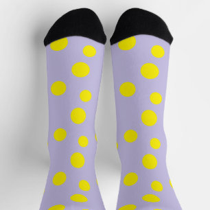 Chaussette Cercles jaunes sur motif pourpre