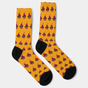 Chaussette Cerise et chocolat durable premium orange