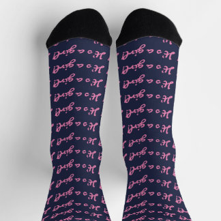 Chaussette C'est une fille ! Écriture rose moyen Révélation d