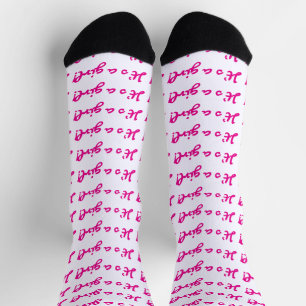 Chaussette C'est une fille ! Script rose foncé Bébé Révélatio