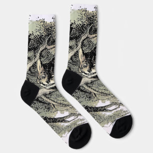 Chaussette Chat de Cheshire Alice au Pays des Merveilles Clas