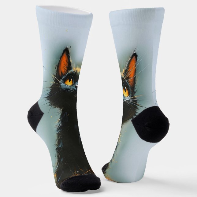 Chaussette Chat noir enchanté (Angulaire)