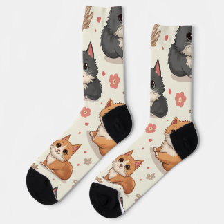 Chaussette Chatouilleuse chaussettes de caractère de chat.