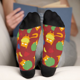 Chaussette Chats amusants avec le coeur.