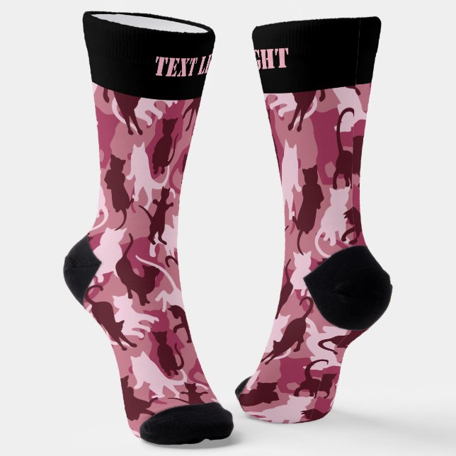 Chaussette Chats Chaussettes Motifs Camouflage rose (Angulaire)