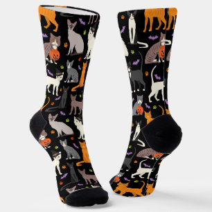 Chaussette Chats d'Halloween