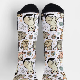 Chaussette Chats Kawaii Chaussettes Motif - Adorable Pastel C
