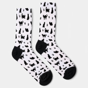 Chaussette Chats noirs et Motif Empreinte de patte