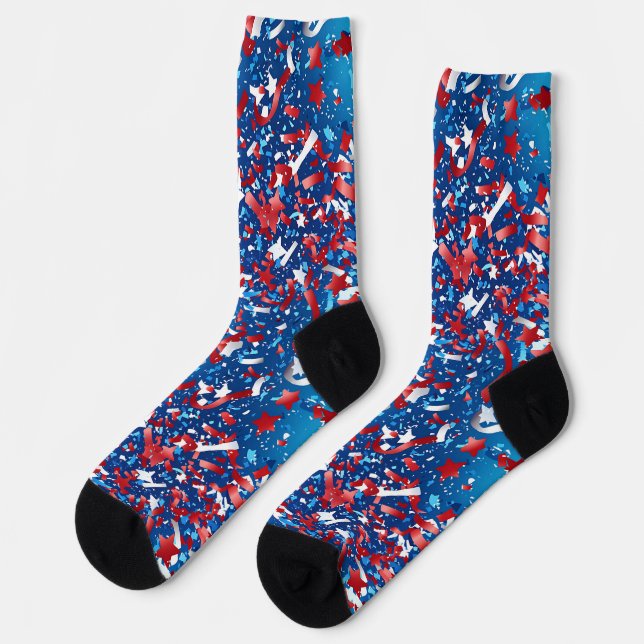 Chaussette Chaussettes 4 juillet équipage Confetti Explosion (Gauche)