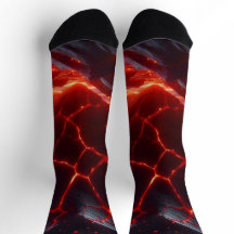 Chaussettes à cœur de lave abstraites vivantes