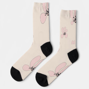 Chaussette chaussettes à fleurs roses