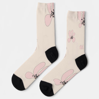 Chaussette chaussettes à fleurs roses