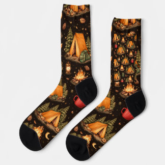 Chaussette Chaussettes à motif de camping Nuits sylvestres