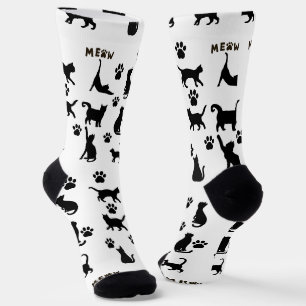 Chaussette Chaussettes à motif de chat smoking noir et blanc