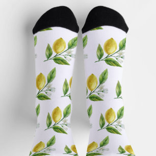 Chaussette Chaussettes à motif de citron à l'aquarelle