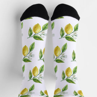Chaussette Chaussettes à motif de citron à l'aquarelle