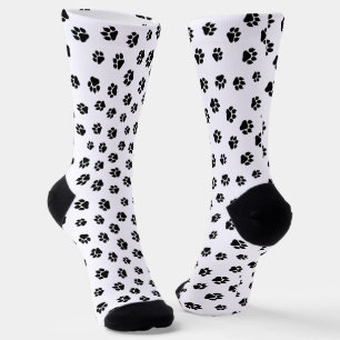 Chaussette Chaussettes à motif d'empreintes de pattes noir et