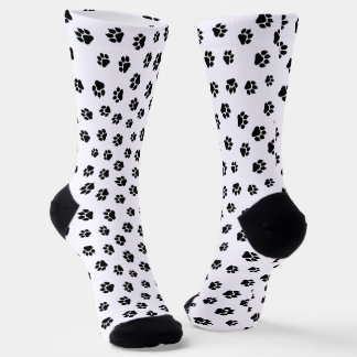 Chaussette Chaussettes à motif d'empreintes de pattes noir et