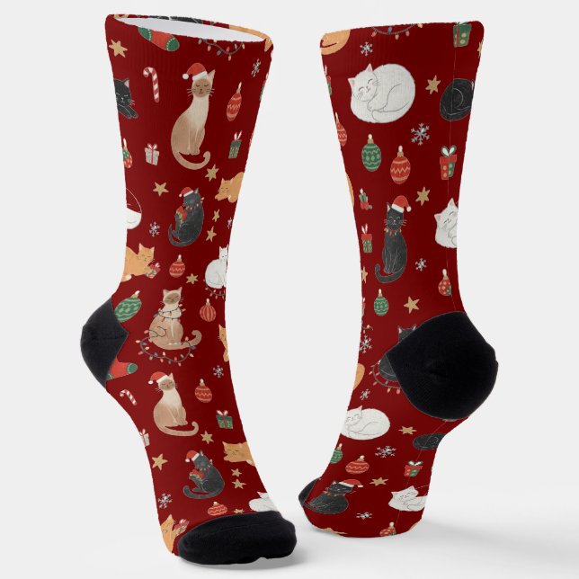 Chaussette Chaussettes à motif festif de Noël pour félins (Angulaire)