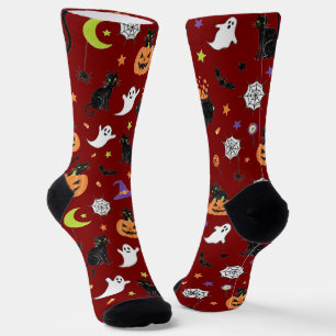 Chaussette Chaussettes à motif Halloween Chat noir effrayant