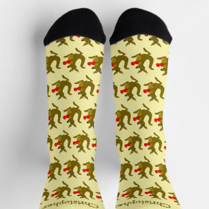 Chaussette Chaussettes à motif kangourou boxant