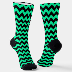 Chaussette Chaussettes à rayures de chevron vert et noir