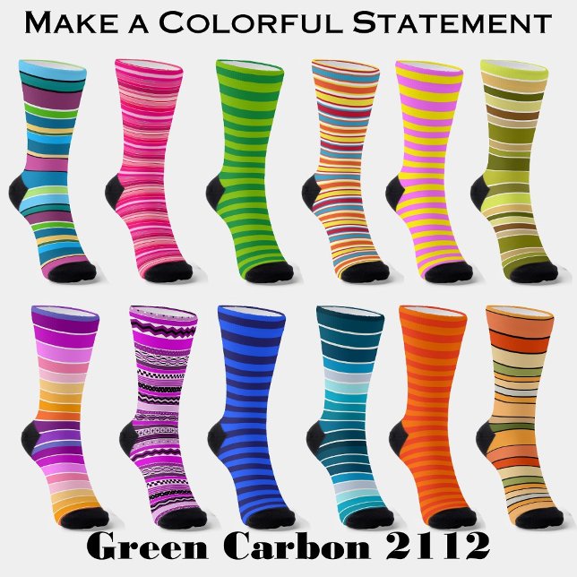 Chaussette Chaussettes à rayures orange (Make a colorful statement with Green Carbon 2112 Striped socks and matching ties.)