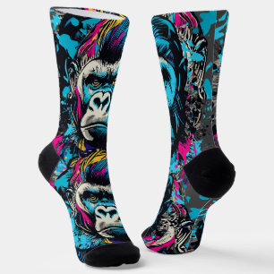 Chaussette Chaussettes à tête de gorille - Chaussettes à gori