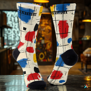 Chaussette Chaussettes abstraites audacieuses avec coup de pi