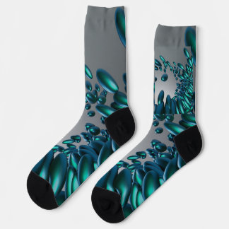 Chaussette Chaussettes Abstraites Bleu Sarcelle Futuristes