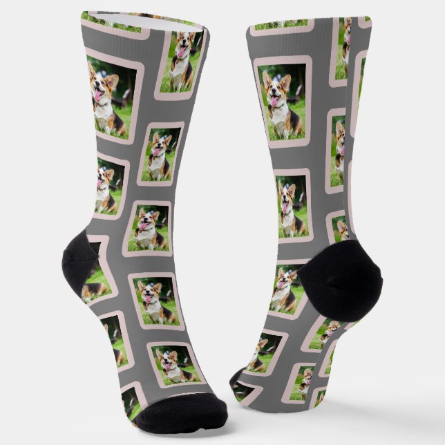 Chaussette Chaussettes amusantes Photo Chien (Angulaire)