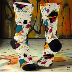 Chaussette Chaussettes artistiques dynamiques en turquoise, m