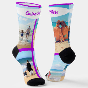Chaussette Chaussettes avec Collage de Photos Personnalisées 