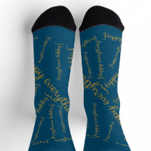 Chaussettes avec écriture dorée Happy Everything