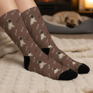 Chaussette Chaussettes avec photo de chien personnalisée