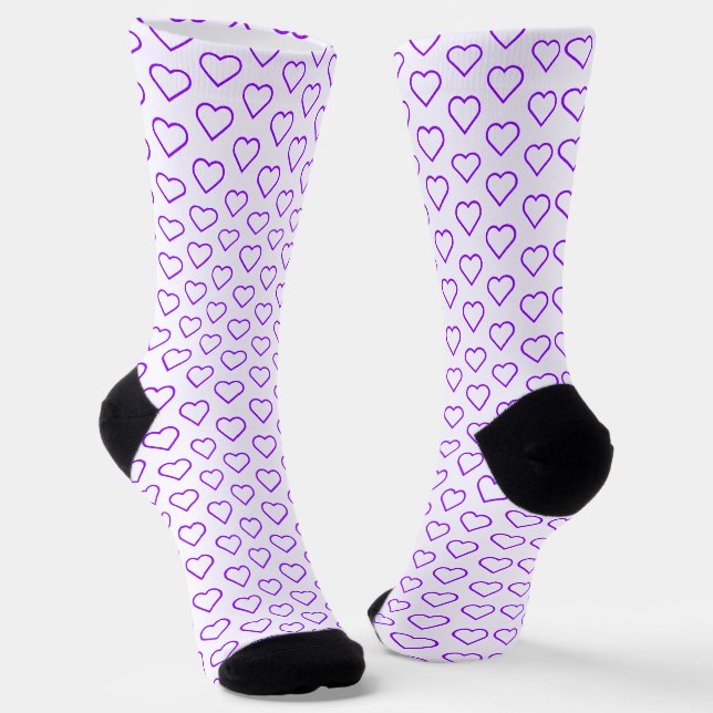 Chaussette Chaussettes blanches aux Coeurs pourpres - Choisis (Angulaire)