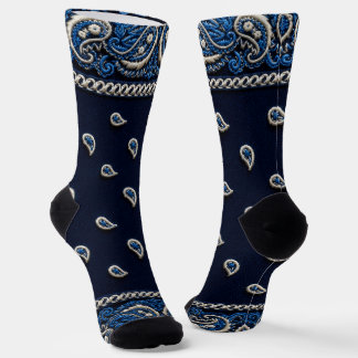 Chaussette Chaussettes bleues 2 tons bandana