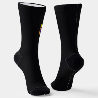 Chaussette Chaussettes Brillantes Carbone Foncé Avec Logo